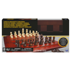 Deluxe Wood Folding Chess and Checkers set