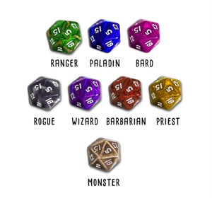 Hero Master: An Epic Game of Epic Fails - Class Themed Dice