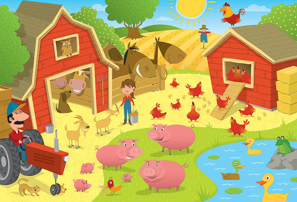 Cobble Hill - Floor Puzzles: Higgledy Piggledy Farm