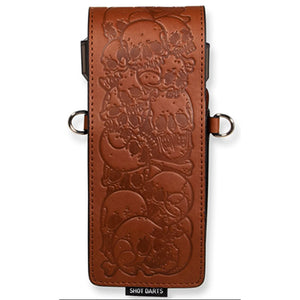 Shot Inked Dart Wallet - Skulls-Brown