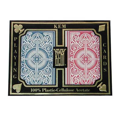 Kem Card Poker Two Pack Blue/red 100% Plastic Playing Cards