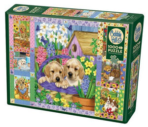 Cobble Hill - Puppies and Posies Quilt - 1,000 piece Jigsaw Puzzle