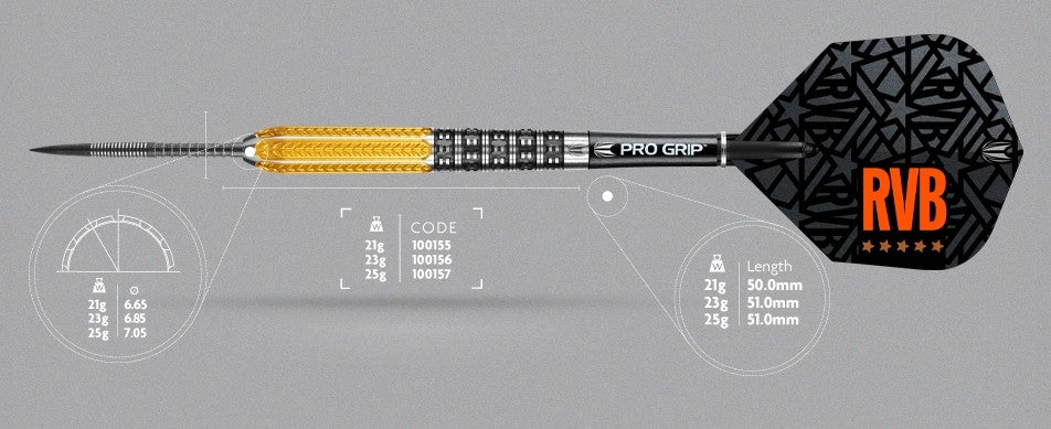 Target Darts RVB Gen 2 95% Tungsten Darts Target Darts RVB Gen 2 95% Tungsten Darts