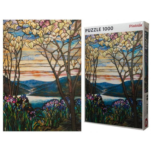 Puzzle d'Art Tiffany : Magnolias et Iris. 1000 pièces Piatnik